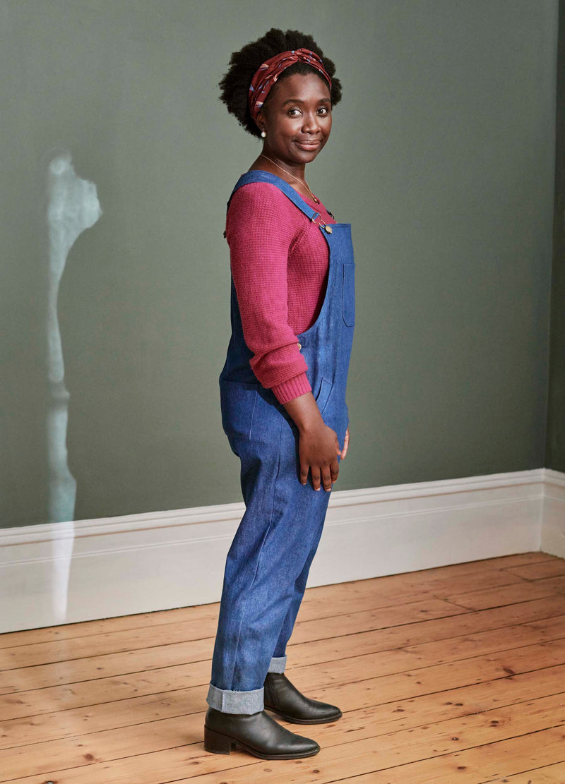 Doris Dungarees in Mid-Blue Denim (Medium and Large only)