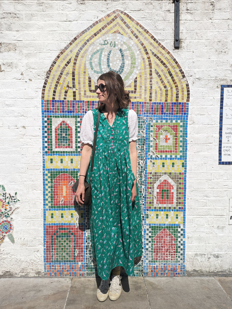 Patti Dress in Emerald Green Print