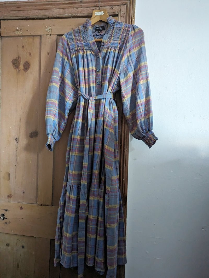 Phoebe blue check (Small and medium)