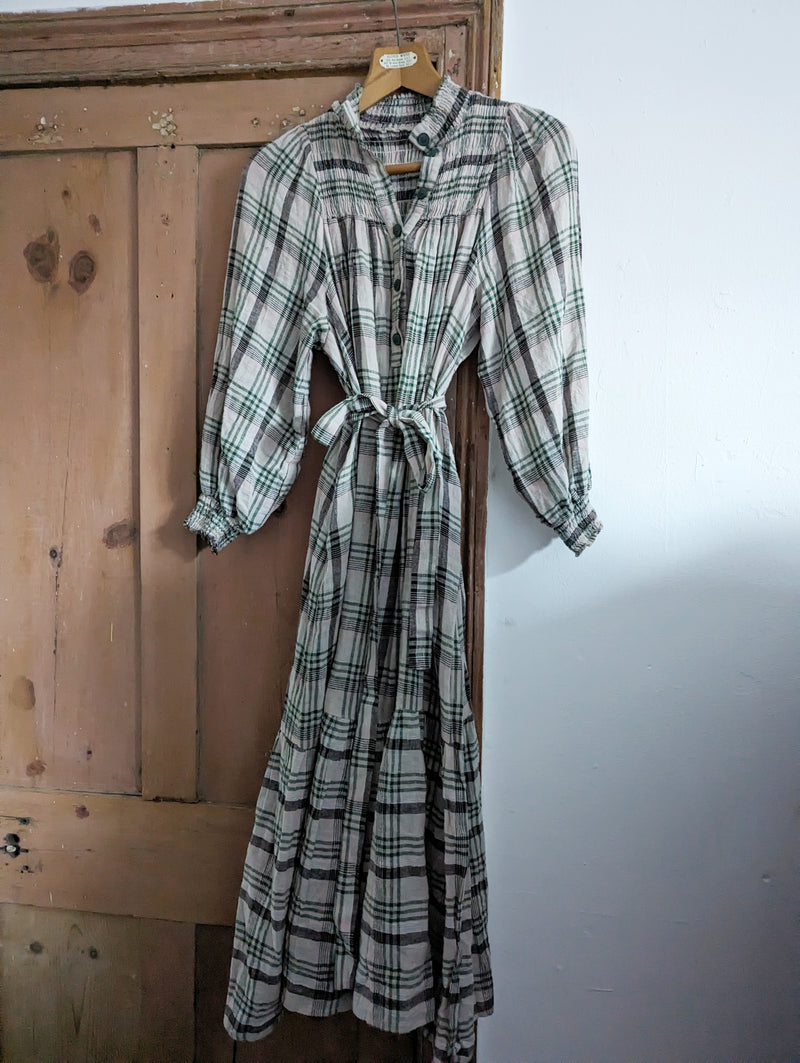 Phoebe Dress in Cream Check (Petite and Small)
