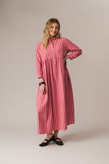Cleo Dress Pink Stripe