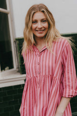 Cleo Dress Pink Stripe