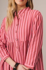 Cleo Dress Pink Stripe