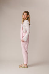 Doris Dungarees Pink Cotton Canvas