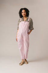 Doris Dungarees Pink Cotton Canvas