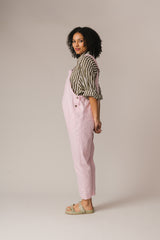 Doris Dungarees Pink Cotton Canvas