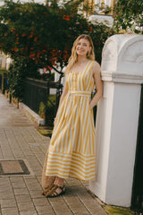Sadie Dress Sunshine Yellow Stripe