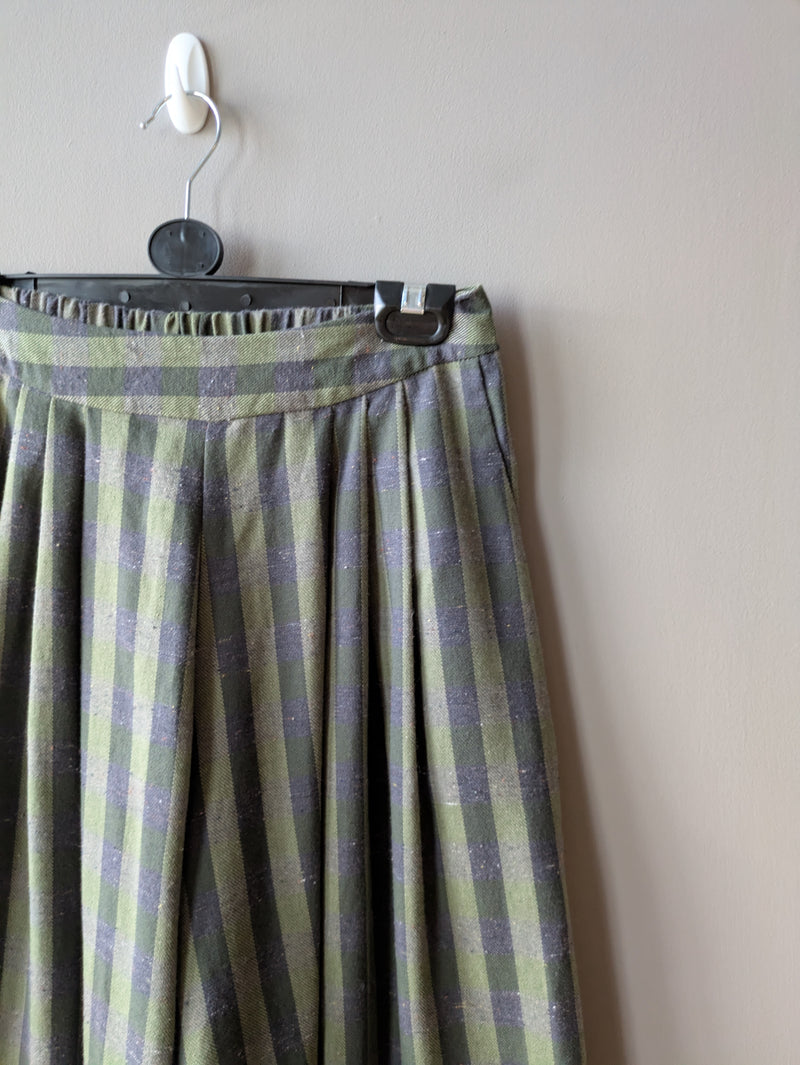 Clem Culottes Green Check (Petite - size 6)