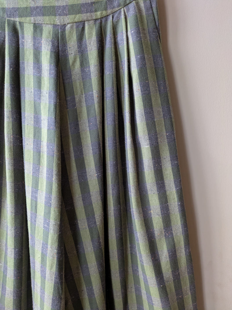 Clem Culottes Green Check (Petite - size 6)