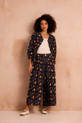 Wide legged culottes in abstract print