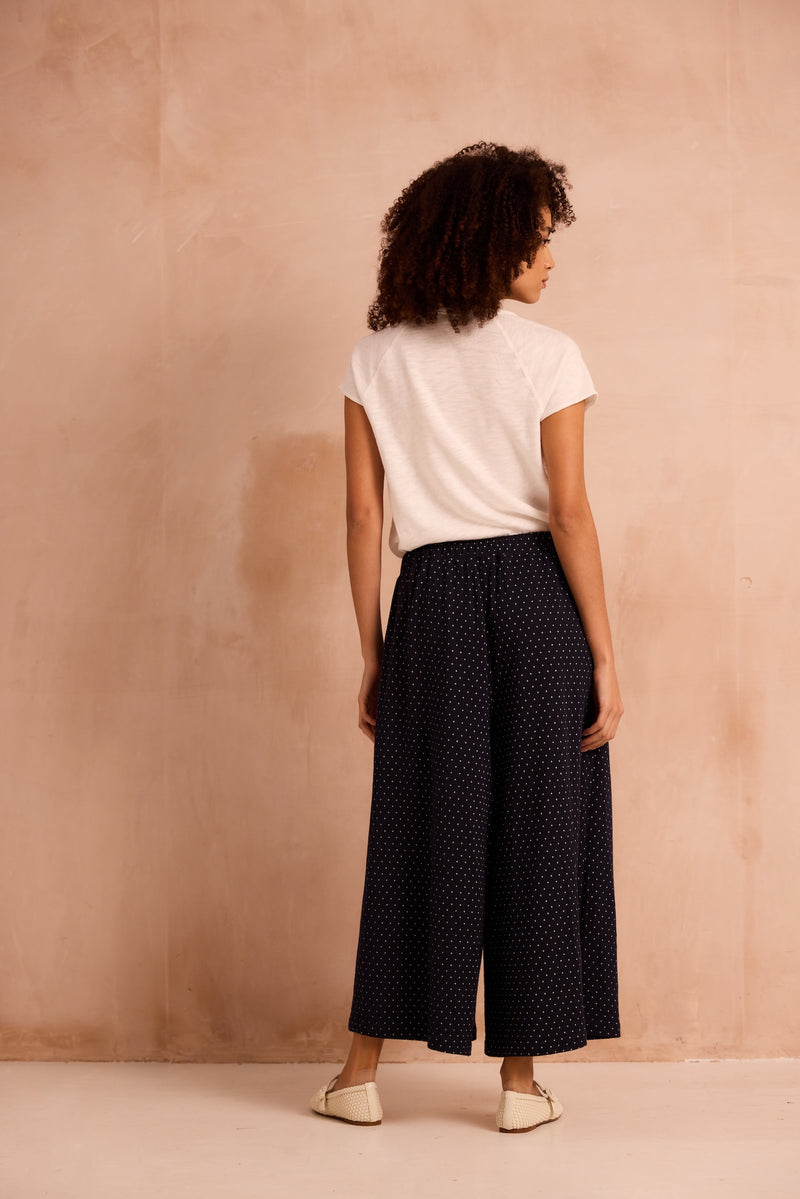 wide legged jersey culottes back