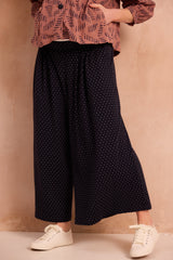 Clem Culottes in Navy Spot Jersey
