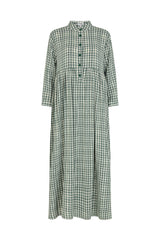 Green checked maxi dress cut out