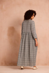 Green checked maxi dress