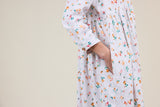 Cleo Dress white linen Floral