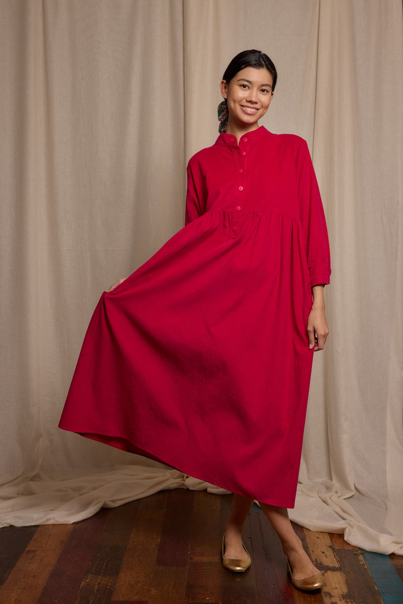 Dress fuchsia needlecord