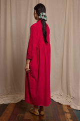 Cleo Dress Fuchsia Needlecord