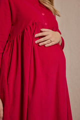 Cleo Dress Fuchsia Needlecord