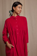 Cleo Dress Fuchsia Needlecord