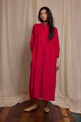 Cleo Dress Fuchsia Needlecord