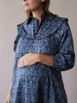 Blue floral dress maternity