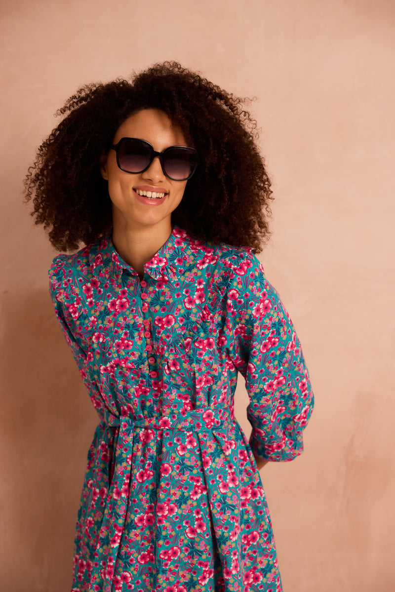 floral dress with frill detail