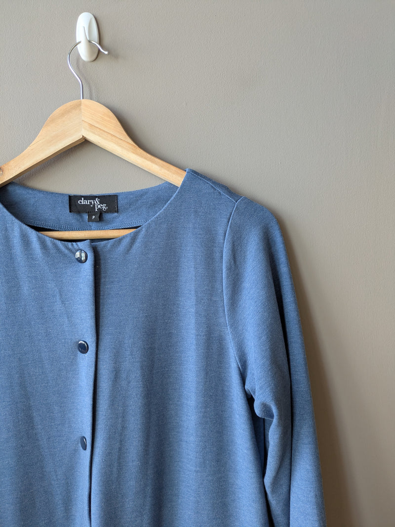 Dash Jumpsuit in Blue Cotton Jersey (Petite and Large)