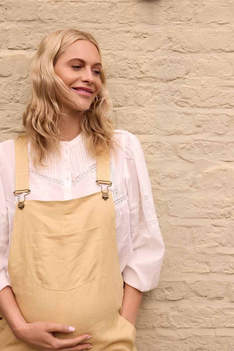 Poppy Delevingne X Clary & Peg Doris Dungarees Lemon Yellow