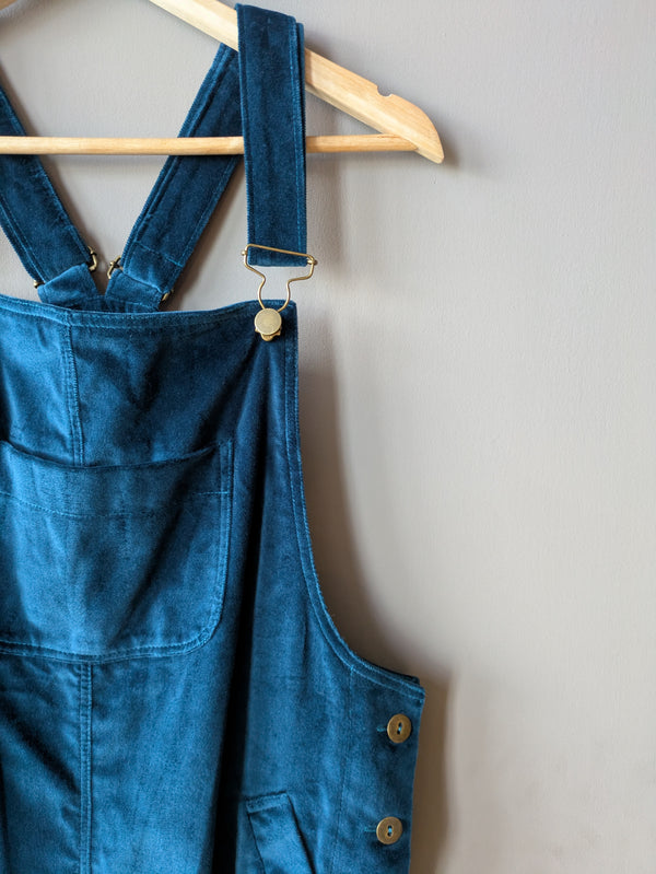 Doris Dungarees Sapphire Blue Velvet (Small)