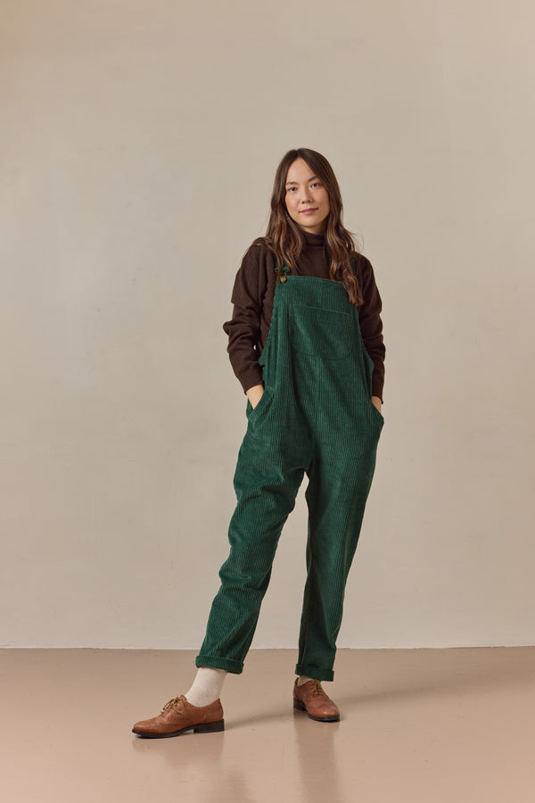 Doris Dungarees Bottle Green