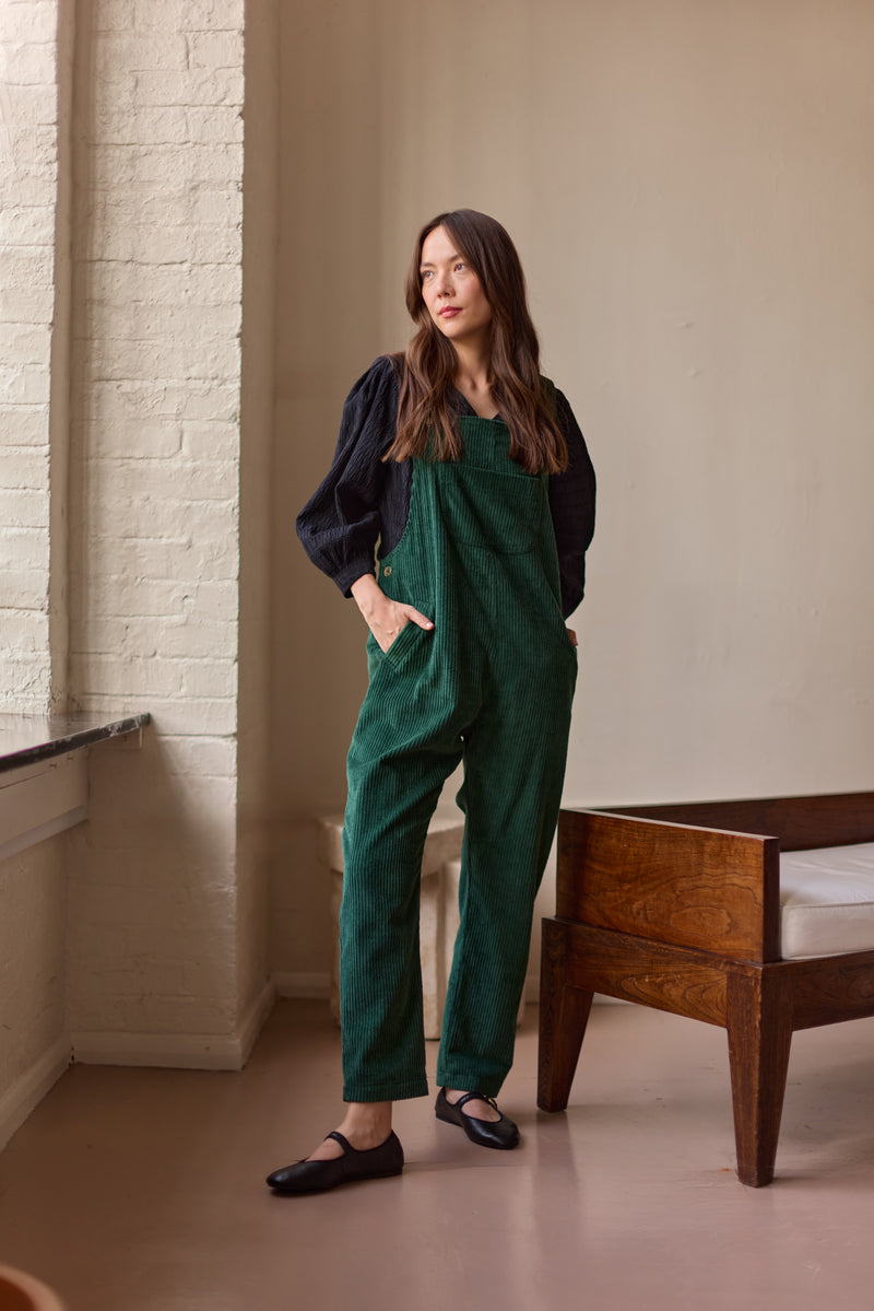 Doris Dungarees Bottle Green