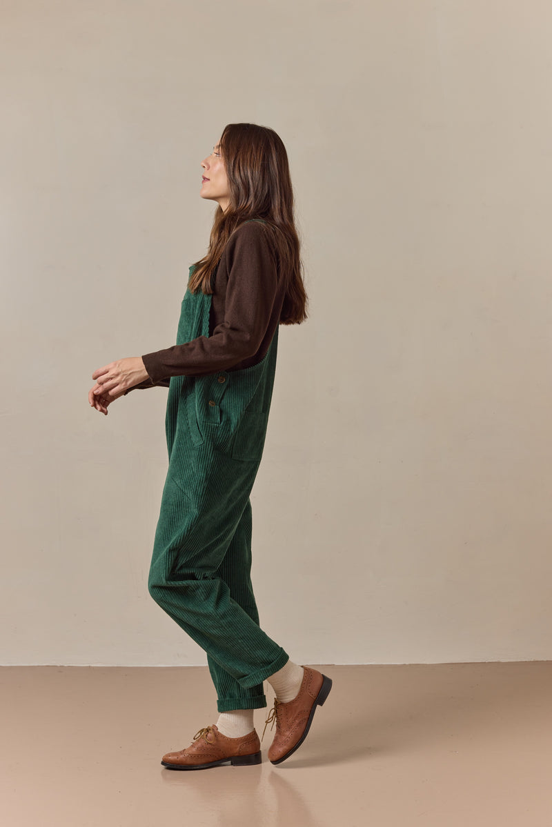 Doris Dungarees Bottle Green