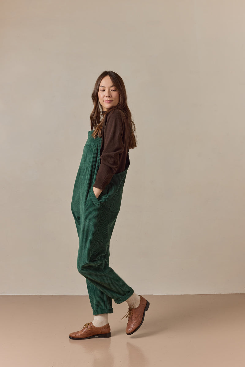 Doris Dungarees Bottle Green