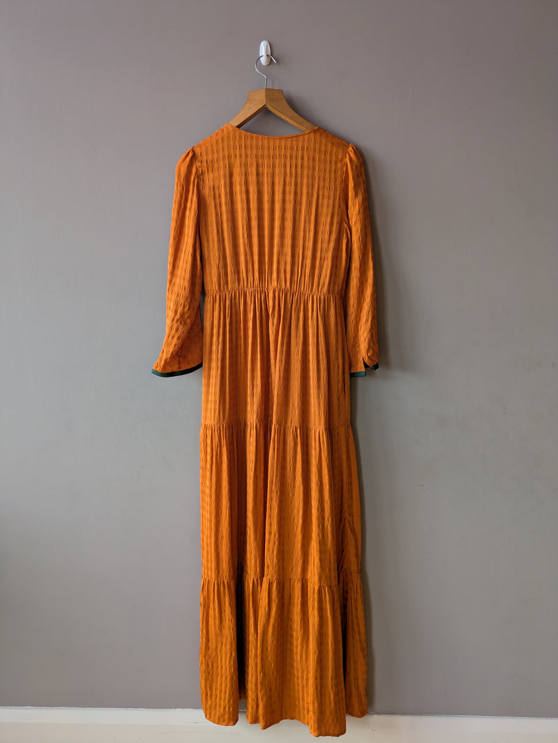 Eva Dress Copper with green trim (Small)