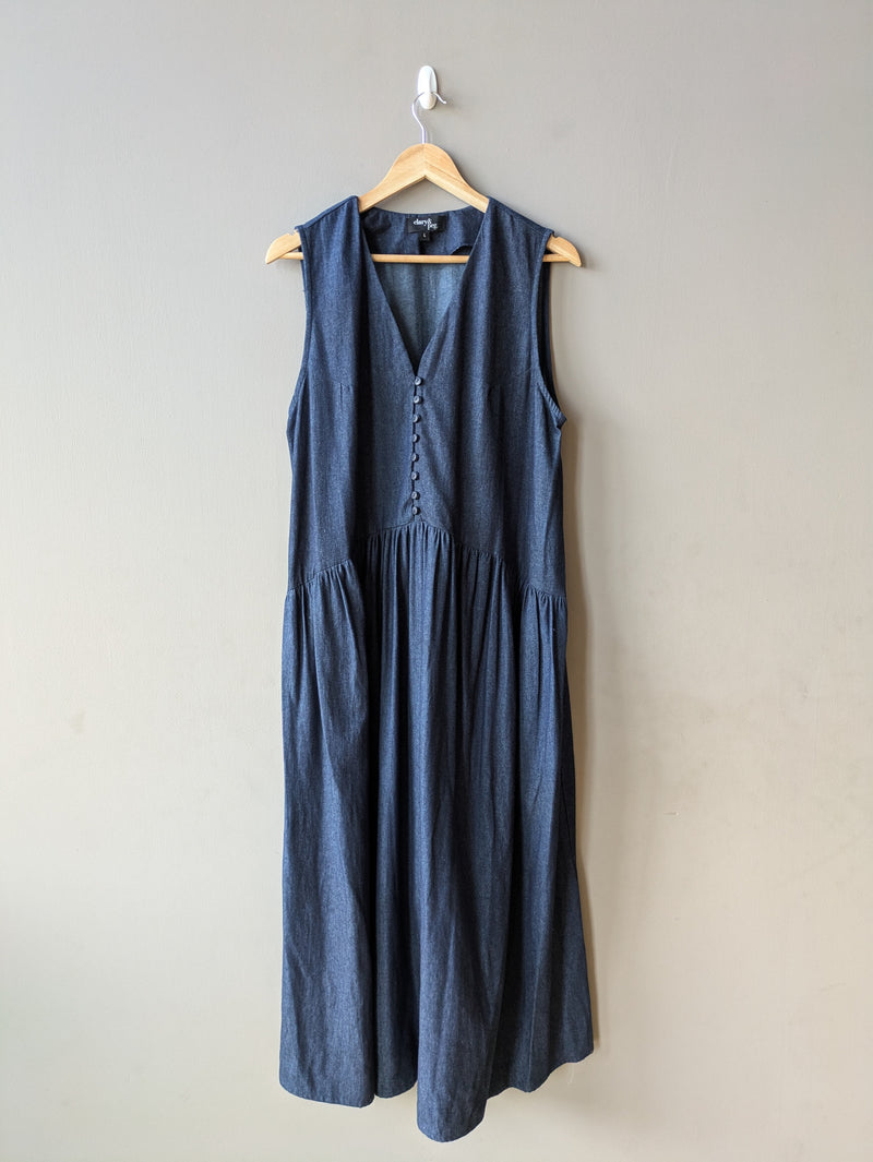 Edith Denim Chambray Pinafore (Large)