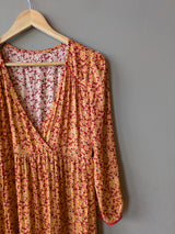 Eva Dress Red and Yellow Floral (Small)