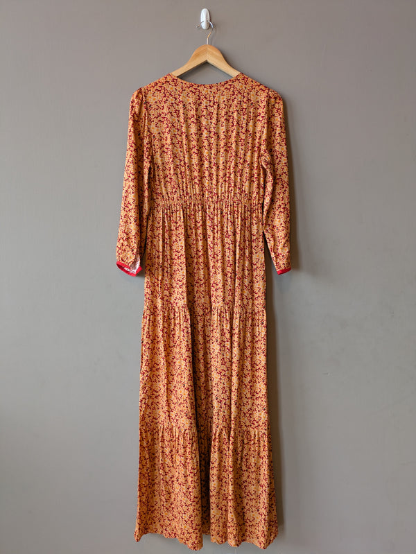 Eva Dress Red and Yellow Floral (Small)