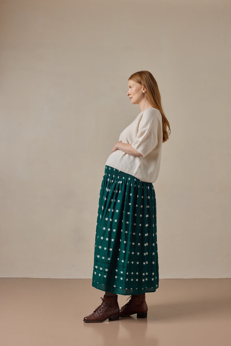 Finch Skirt Emerald Ikat