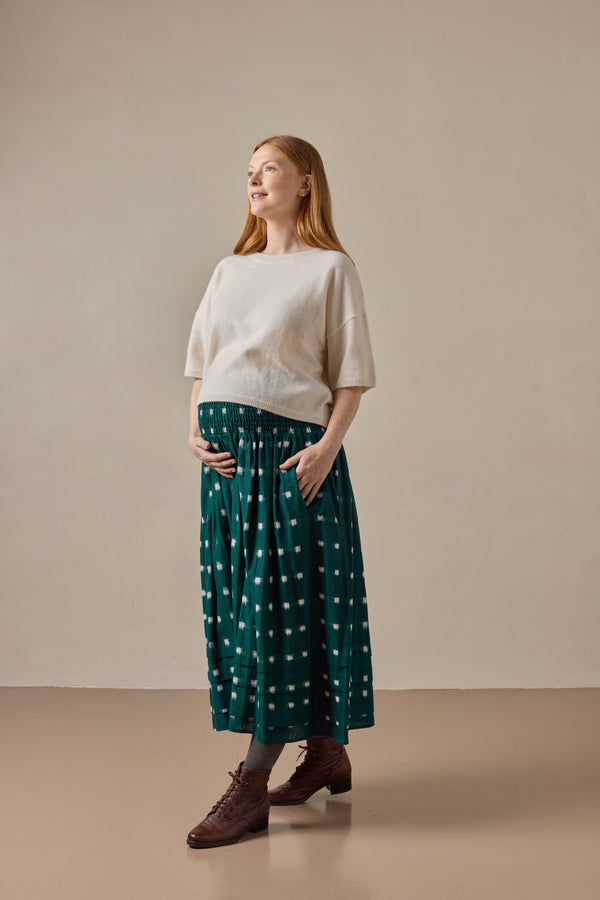 Finch Skirt Emerald Ikat