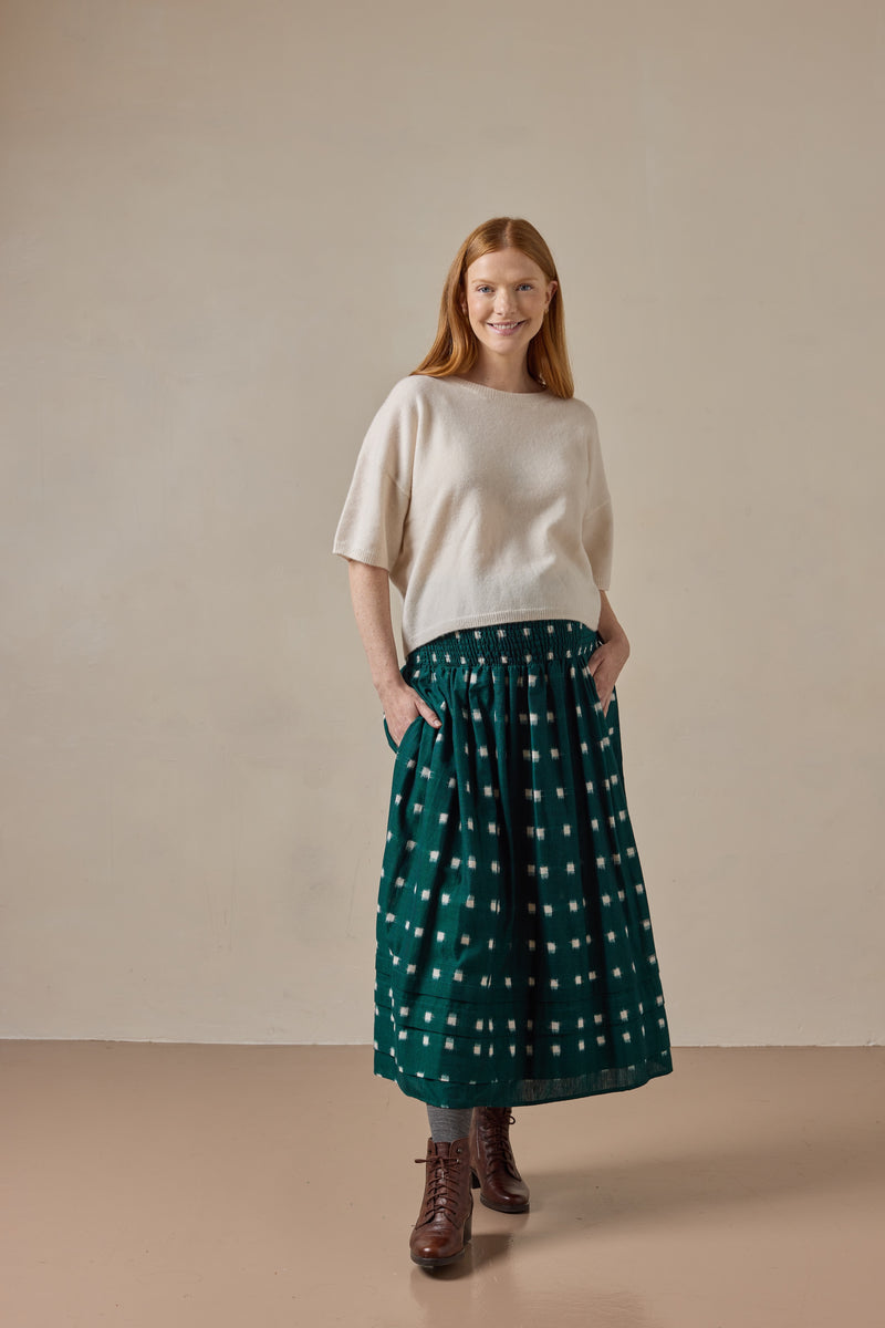 Finch Skirt Emerald Ikat