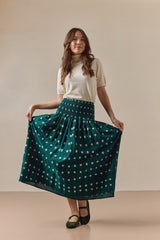 Finch Skirt Emerald Ikat