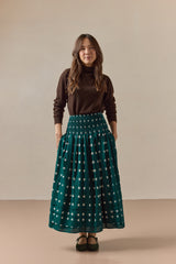 Finch Skirt Emerald Ikat