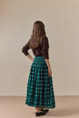 Finch Skirt Emerald Ikat