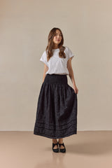 Finch Skirt Black Jacquard