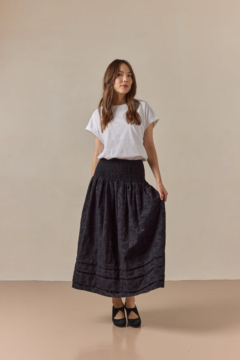 Finch Skirt Black Jacquard