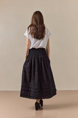 Finch Skirt Black Jacquard