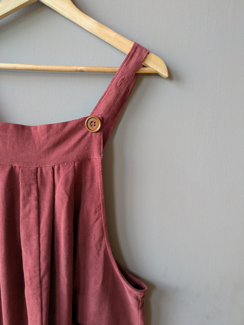 Mae Dungarees Terracotta Needlecord