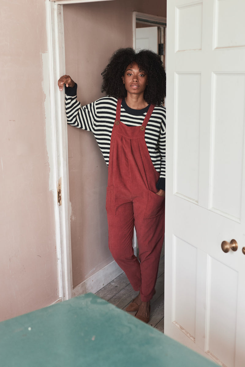 terracotta dungarees needlecord