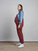 maternity overalls in terracotta 