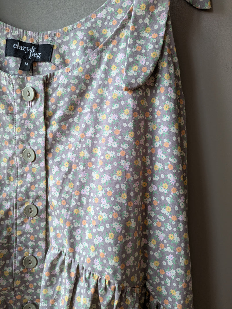 Molly Jumpsuit Grey Floral (Medium)